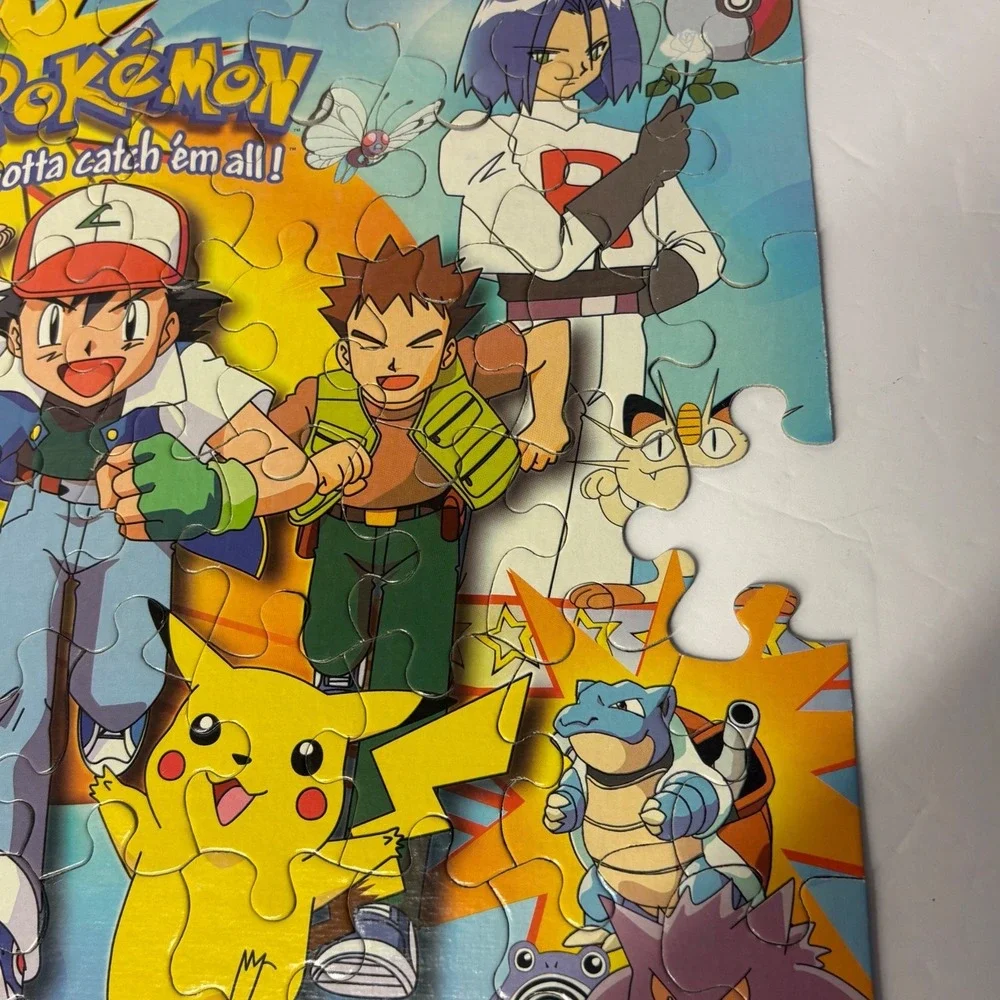 1999 Pokemon Milton Bradley 60 Piece Puzzle Ash Pikachu Team Rocket Incomplete